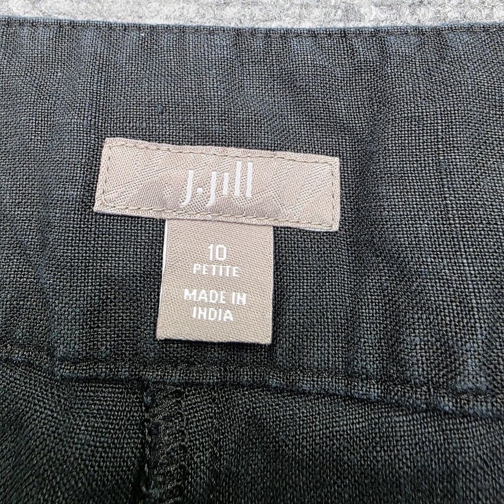 J Jill Pants Womens Petite 10 Black Linen Wide Leg Dress Trousers Casual Summer - Picture 2 of 16